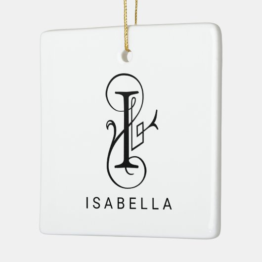 Letter I Elegant Monogram Kerst Ornament (Links)