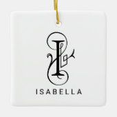 Letter I Elegant Monogram Kerst Ornament (Voorkant)