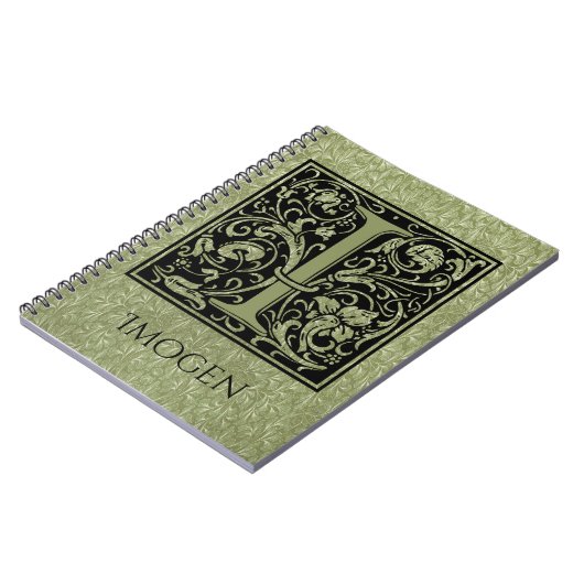 Letter I First Letter Monogram Notitieboek (Linkerzijde)