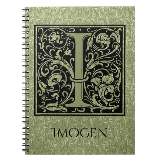 Letter I First Letter Monogram Notitieboek (Voorkant)