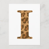 Letter I First Name Monogram Initiaal Leopard Prin Briefkaart (Voorkant)