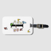 Letter I Floral Butterfly Monogram Initiaal Bagagelabel (Voorkant (horizontaal))