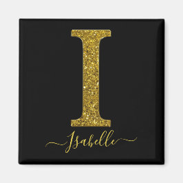 Letter I Gold Glitter Magneet