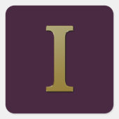 Letter I Gold Square Sticker (Voorkant)
