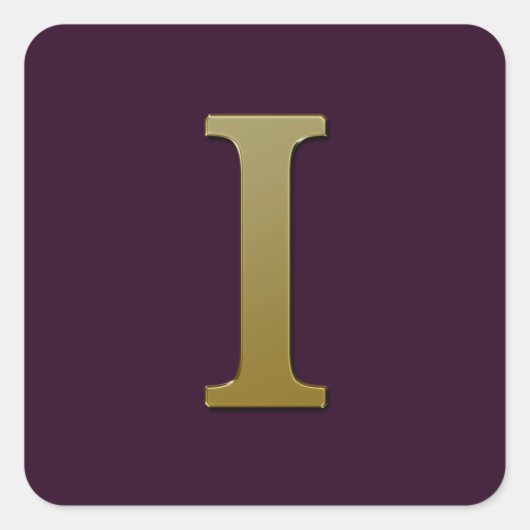 Letter I Gold Square Sticker (Voorkant)