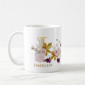 Letter I - Gouden bloem naam zus collega vriend Koffiemok (Links)