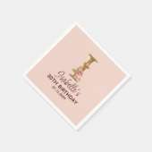 Letter I Gouden Monogram Roze Rozen Servet (Hoek)