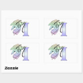 Letter I guardian angel monogram alfabet initiaal Rechthoekige Sticker (Vel)