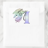 Letter I guardian angel monogram alfabet initiaal Rechthoekige Sticker (Tas)