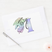 Letter I guardian angel monogram alfabet initiaal Rechthoekige Sticker (Envelop)