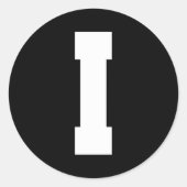 Letter I hoofdalfabet Ronde Sticker (Voorkant)
