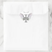 Letter I Initiaal Monogram met Angel Wings & Halo Hart Sticker (Tas)