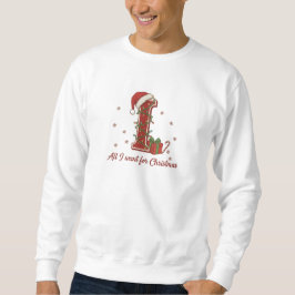 Letter I Kerst Monogram Ontwerp Trui