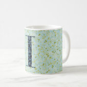 Letter I licht groen en blauw vrijheid Koffiemok (Voorkant rechts)