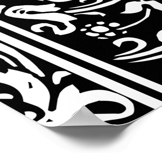 Letter I Medieval Monogram  Initiaal Poster (Hoek)