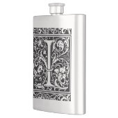 Letter I Middeleeuwse Monogram Art Nouveau Heupfles (Links)