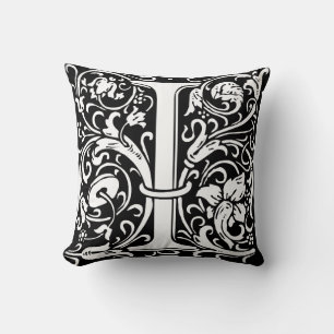 Letter I Middeleeuwse Monogram Art Nouveau Kussen