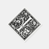 Letter I Middeleeuwse Monogram Art Nouveau Servetten (Hoek)