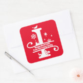 Letter I Monogram Initiaal Familienaam Greep Vierkante Sticker (Envelop)