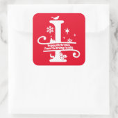 Letter I Monogram Initiaal Familienaam Greep Vierkante Sticker (Tas)