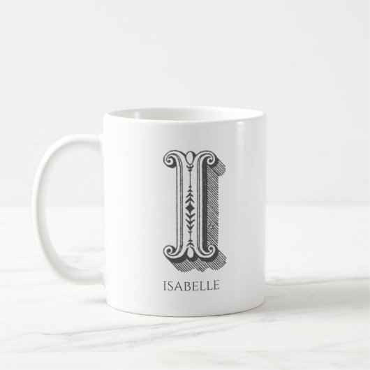 Letter I monogram moderne naam Koffiemok (Links)