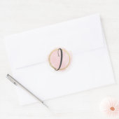 Letter I Monogram Roze Roze Waterverf Goud Chic Ronde Sticker (Envelop)