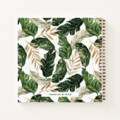 Letter I Monogram Tropical Greenery Gold Foil Notitieboek (Achterkant)
