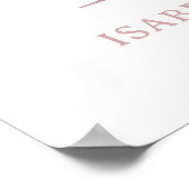 Letter I Monogram Waterverf Roos Bloemen Kinderkam Poster (Hoek)