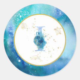 *~* LETTER I - Nautische strandenvelop Sticker