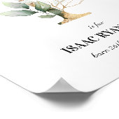 Letter I New Baby Monogram Birth Print Greenery (Hoek)