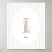 Letter I Nursery Wall Art - Custom Baby Name Print (Voorkant)
