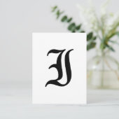 Letter I Old English Text op White Background Briefkaart (Staand voorkant)