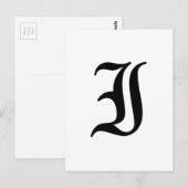 Letter I Old English Text op White Background Briefkaart (Voorkant / Achterkant)
