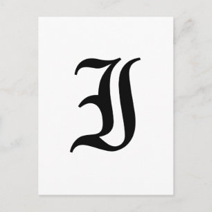 Letter I Old English Text op White Background Briefkaart