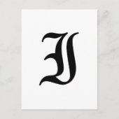 Letter I Old English Text op White Background Briefkaart (Voorkant)