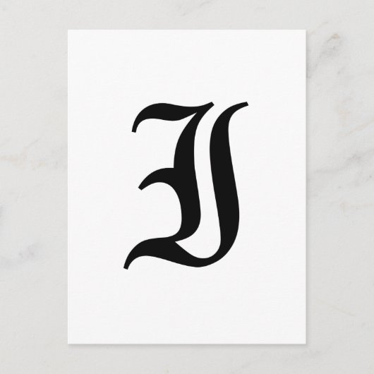 Letter I Old English Text op White Background Briefkaart (Voorkant)