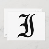 Letter I Old English Text op White Background Briefkaart (Voorkant / Achterkant)