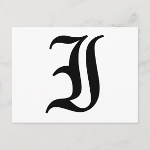 Letter I Old English Text op White Background Briefkaart