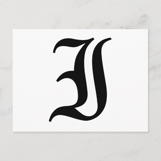Letter I Old English Text op White Background Briefkaart (Voorkant)