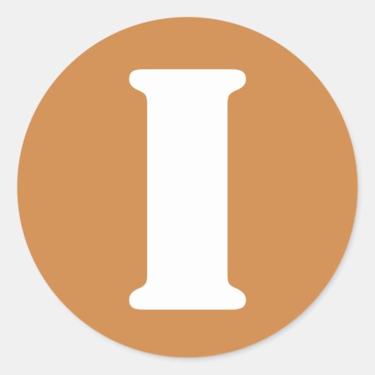 Letter I Peru Goud Stencil Alfabet van Janz Ronde Sticker (Voorkant)