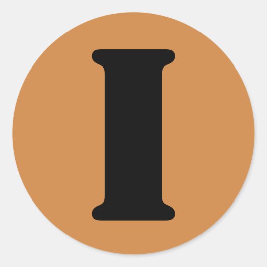 Letter I Stencil Alfabet van Janz Peru Gold Ronde Sticker (Voorkant)