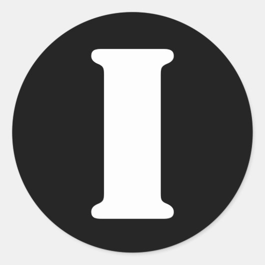 Letter I Stencil Alphabet van Janz Black Ronde Sticker (Voorkant)