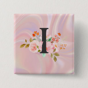 Letter I Vierkante Button 5,1 Cm