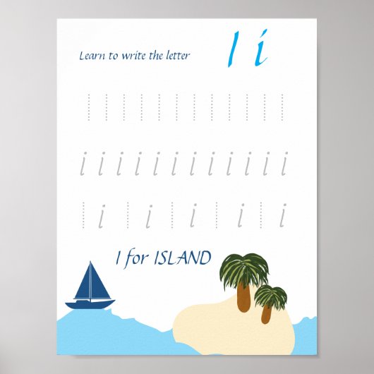 Letter I Volgen Poster voor Kinderen (Voorkant)