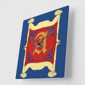 Letter-Initiaal Klokscherm, letter bewerken Vierkante Klok (Hoek)