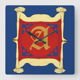 Letter-Initiaal Klokscherm, letter bewerken Vierkante Klok