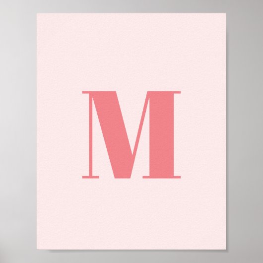 Letter Initiaal Modern Monogram Poster (Voorkant)