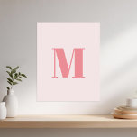 Letter Initiaal Modern Monogram Poster<br><div class="desc">Letter Initiaal Modern Monogram. Stijlvolle trendy gepersonaliseerde monogrammed-wandkunstafdruk.</div>