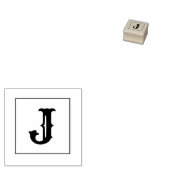 Letter J 1 inch rubberen stempel (Gestempeld)