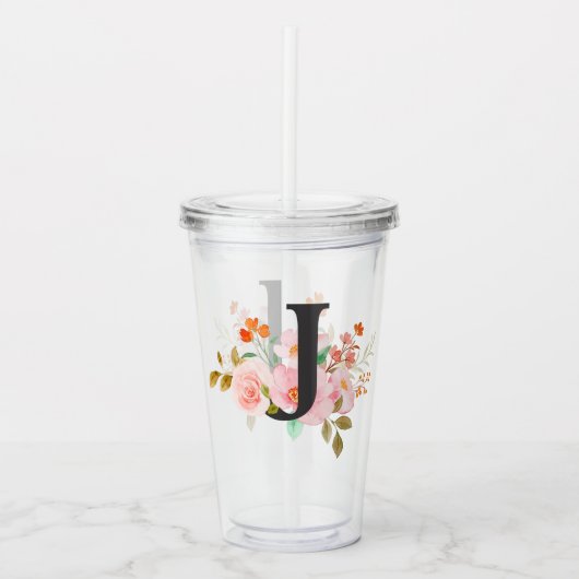 Letter J Acryl Drinkbeker (Voorkant)